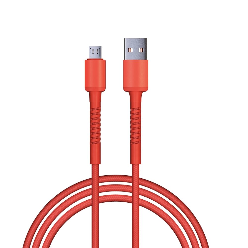 BY Кабель для зарядки XXL Micro USB, 2 м, 3А, Быстрая зарядка QC3.0, красный от компании ООО "Барс" - фото 1