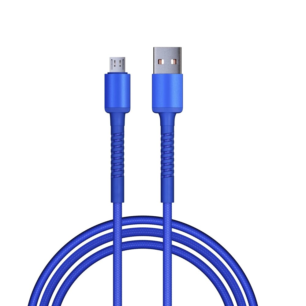 BY Кабель для зарядки XXL Micro USB, 2 м, 3А, Быстрая зарядка QC3.0, синий от компании ООО "Барс" - фото 1