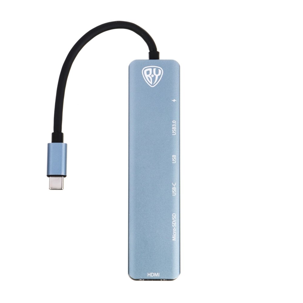 BY USB-концентратор 7 В 1, USB-C INPUT 65 W, HDMI 4K, USB-A 3.0, USB-A 2.0, USB-C, MICRO-SD, SD от компании ООО "Барс" - фото 1