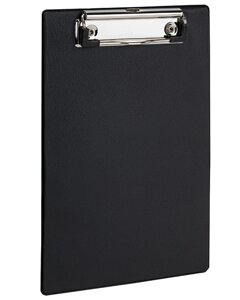 Доска-планшет малый формат (158х230 мм), а5, STAFF, с прижимом, картон/пвх, черная, 229556