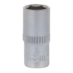 ЕРМАК Головка торцевая, 6 граней, 8 мм, 1/4", хром-ванадий