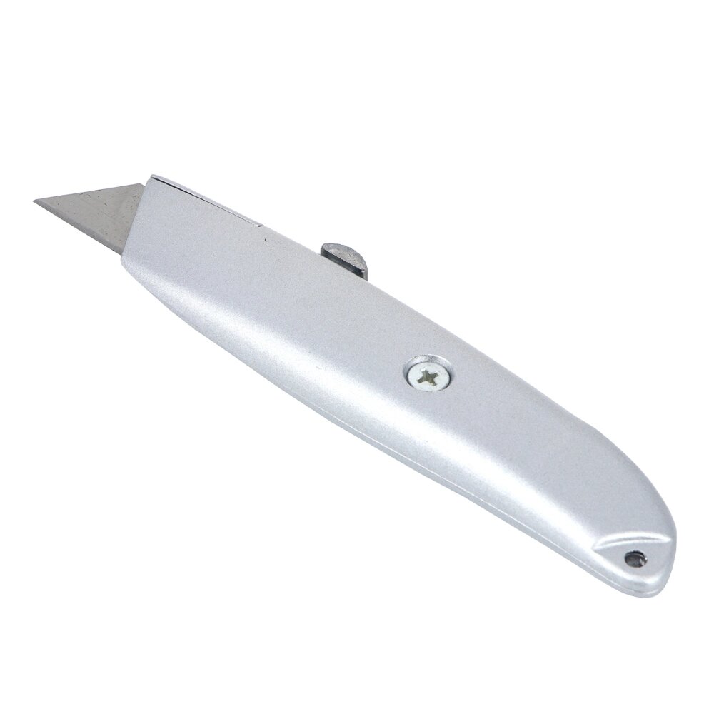 ЕРМАК Нож, 19 мм, выдвижное трапециевидное лезвие, металлический корпус, комплект 5 лезвий от компании ООО "Барс" - фото 1