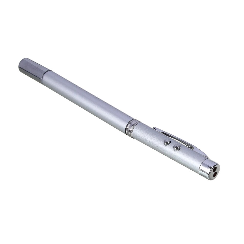 ЕРМАК Ручка - выдвижная указка, магнит, 1 LED + лазер, 3xLR41, пластик, металл, 18х3,5см от компании ООО "Барс" - фото 1