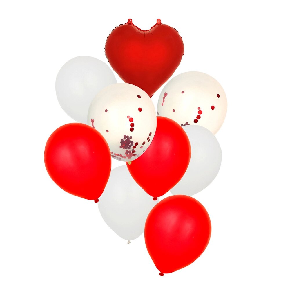 FNtastic Набор воздушных шаров, 9 шт, шар сердце фольга 18", латекс 12" от компании ООО "Барс" - фото 1