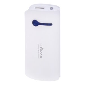 FORZA Аккумулятор мобильный, 3000 мАч, USB, 1А, фонарик, Белый