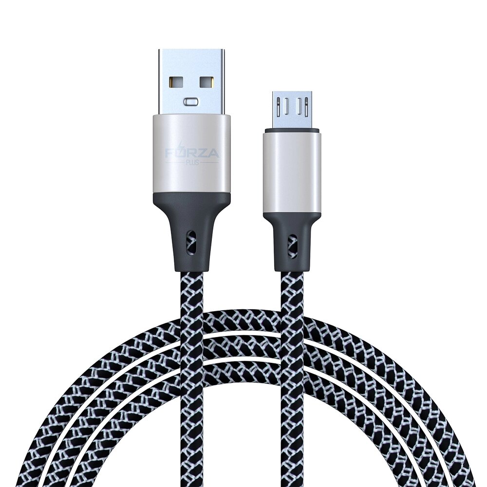 FORZA Кабель для зарядки Футбол Micro USB, 1м, 2А, 2 цвета, пакет от компании ООО "Барс" - фото 1