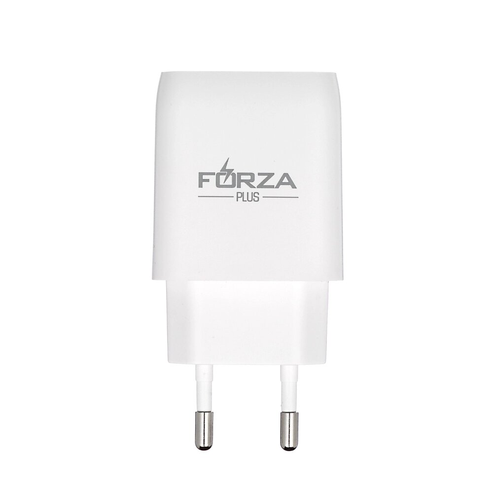 FORZA Сетевое зарядное устройство Стандарт, 2xUSB, 2А, 5В, Белый от компании ООО "Барс" - фото 1