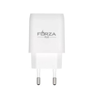 FORZA Сетевое зарядное устройство Стандарт, 2xUSB, 2А, 5В, Белый
