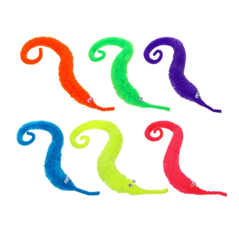 ИГРОЛЕНД Игрушка Извилистый червяк, полиэстер, 23х2см, 6 цветов от компании ООО "Барс" - фото 1