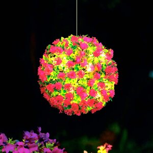 INBLOOM Светильник Цветочный шар d25см сведодиод, вращающийся, 100 LED ламп, 8 режимов, DS SV USB, пульт