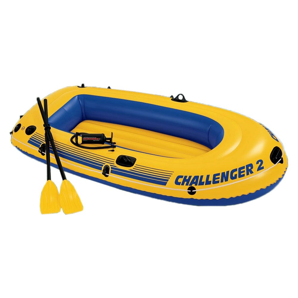 INTEX Лодка надувная Challenger 2 Set 3 камеры, 236x114x41см, до 200 кг весла/насос 68367 от компании ООО "Барс" - фото 1