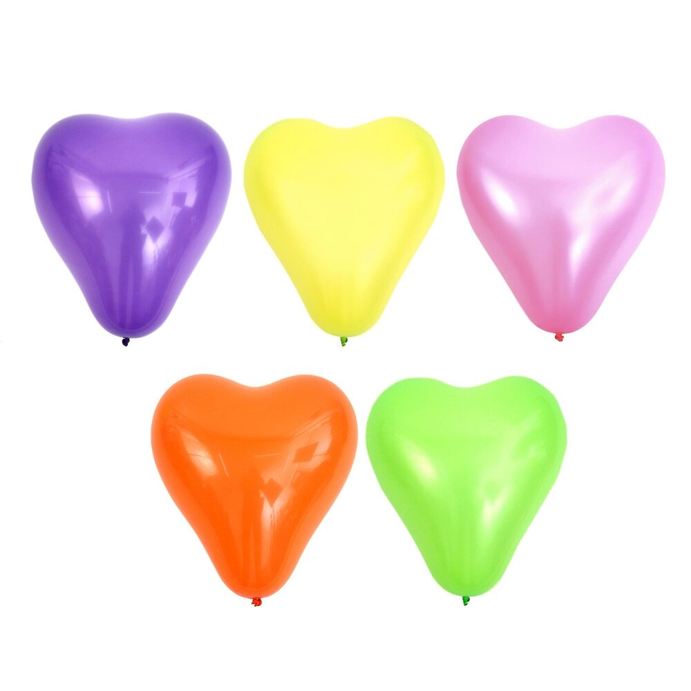 Капитан Весельчак Шары воздушные "Сердце" 12", 10 шт, цветные в пакете от компании ООО "Барс" - фото 1