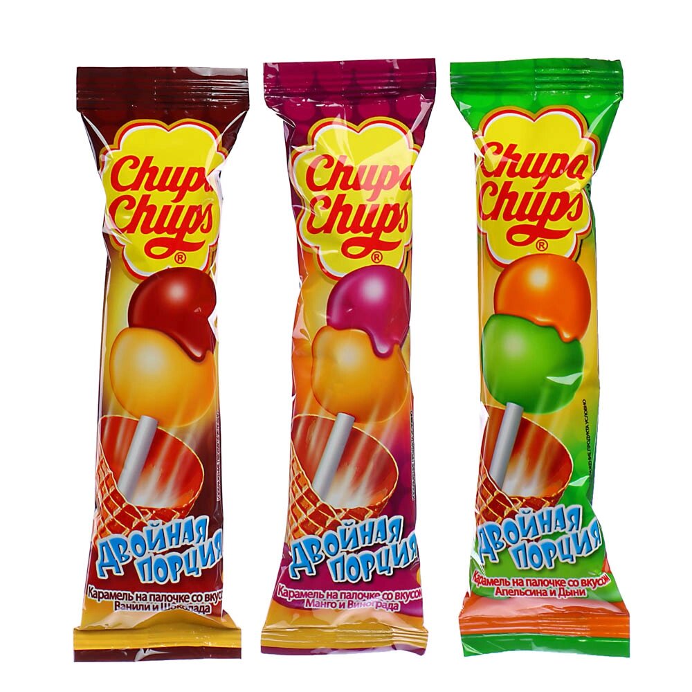 Карамель CHUPA CHUPS Двойная порция ассорти, 16,8 г от компании ООО "Барс" - фото 1