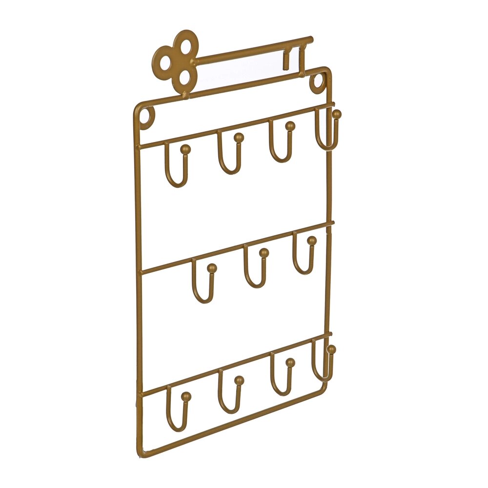 Ключница открытого типа на 11 крючков, 24х16 см, железо, цвет золотой от компании ООО "Барс" - фото 1