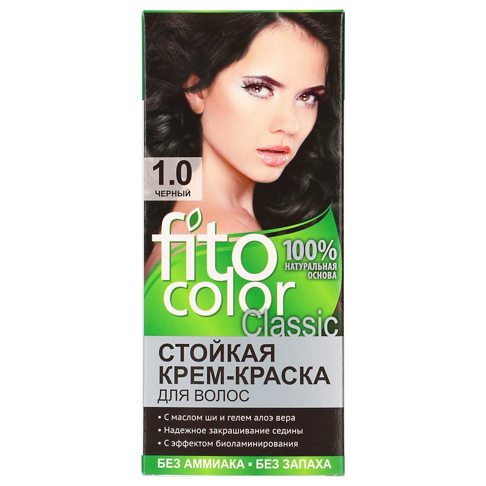 Краска для волос FITO COLOR Classic, 115 мл, тон 1.0 черный от компании ООО "Барс" - фото 1