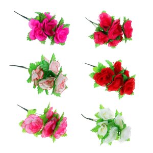 LADECOR Букет искусственных цветов в виде роз, 30-35 см, 6 цветов