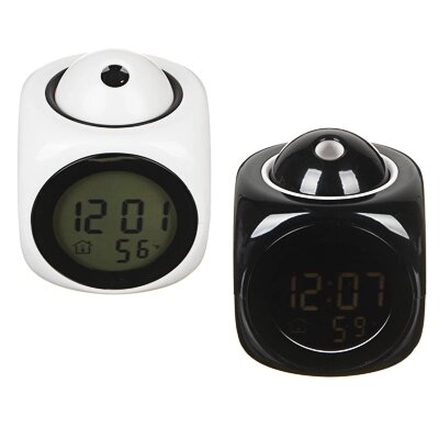 LADECOR CHRONO Будильник с ЖК-дисплеем, термометр, проекция времени, ABS, 9х7,8х7,8см, 2 цвета от компании ООО "Барс" - фото 1