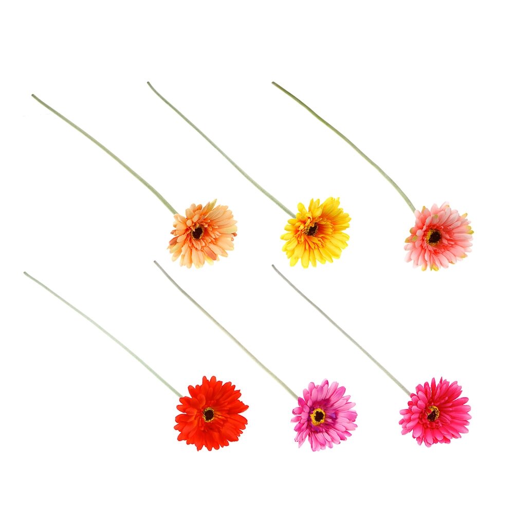 LADECOR Цветок искусственный в виде герберы, 55 см, пластик, 6 цветов от компании ООО "Барс" - фото 1