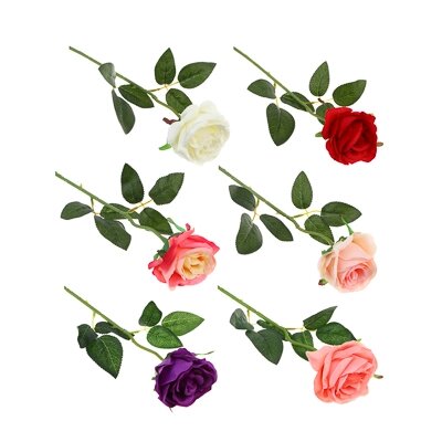 LADECOR Цветок искусственный в виде открытой розы, 52 см, пластик, 6 цветов от компании ООО "Барс" - фото 1