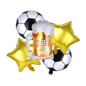 Набор шаров воздушных фольгированных, футбол, пиво, 6 шт, 23x18 см