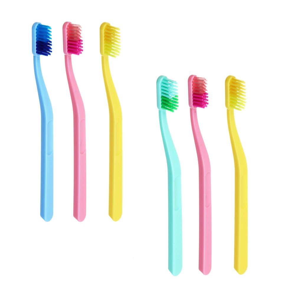 Набор зубных щеток 3шт, пластик, средняя жесткость, индекс 5, степень 6 от компании ООО "Барс" - фото 1