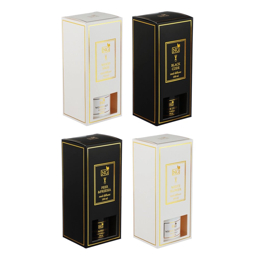 NEW GALAXY Ароматизатор диффузор "LUX",100 мл. 4 шт.(wood sage, white flower, black code, pear&freesia от компании ООО "Барс" - фото 1