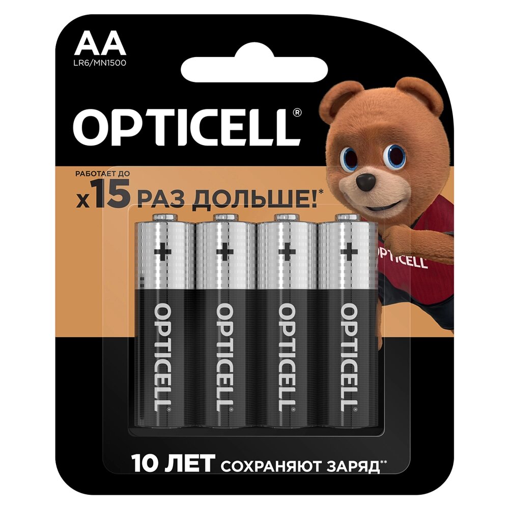 OPTICELL Basic Батарейки AA 4шт от компании ООО "Барс" - фото 1