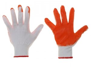Перчатки нейлоновые с нитриловым покрытием ЭКОНОМ оранжевые, 8 размер 12/960