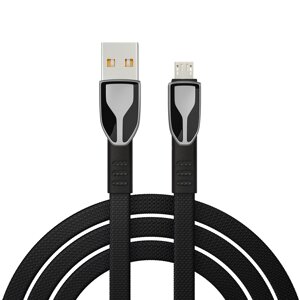 BY Кабель для зарядки Графика Micro USB, 1м, Быстрая зарядка QC3.0, штекер металл, черный