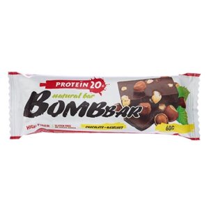 Батончик неглазированный "шоколад- фундук", ТМ "BOMBBAR", 60 гр.