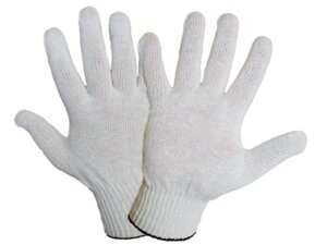 Перчатки х/б белые "Эконом" 10 кл вяз 3 нит 1/500