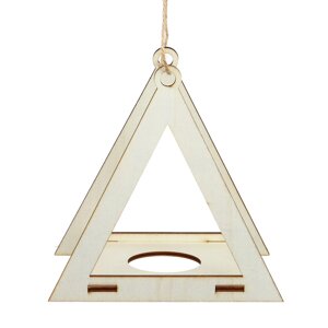 INBLOOM Подставка для кашпо подвесная Треугольник 20х20х14см, веревка 1.5м, дерево