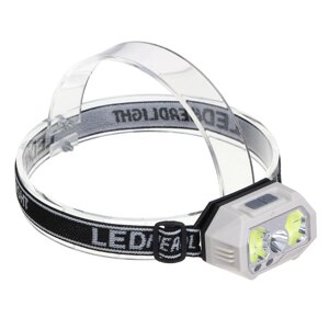 ЕРМАК Фонарик налобный сенсорный, XPE LED + 2 COB, 7 режимов, 800мАч, зарядка Type C