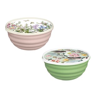 Миска Latina 1,1л с крышкой, с декором, пластик, 2 цвета