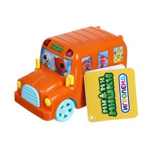 ИГРОЛЕНД Игрушка музыкальная автобус "Мимимишки", звук, свет, инерция, 3xAG13, ABS, 11,5х7х5,5см