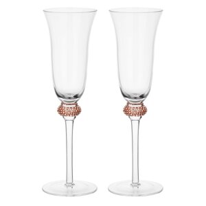 BY COLLECTION White Line Набор бокалов для шампанского, 2шт., 190 мл, 7,5х24 см, стекло
