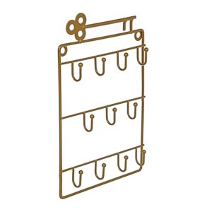 Ключница открытого типа на 11 крючков, 24х16 см, железо, цвет золотой