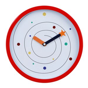 LADECOR CHRONO Часы настенные круглые, пластик, 25,4х25,4х4,2 см, 1xАА, красные, арт. 2-18