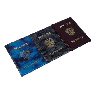 Обложка для паспорта, 13,2х9,5см, ПВХ, 3 цвета, арт. P2015-21