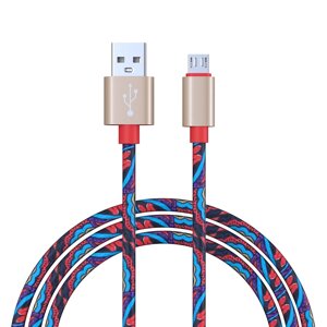 FORZA Кабель для зарядки Жар Птица Micro USB, 1м, 1.5А, кожаная оплётка, 4 цвета, пакет