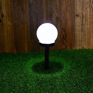 INBLOOM Фонарь садовый на солн. батарее, Шар, 10х10х34см, 1LED, белый, 1x1.2V 40mAh NI-MH, пластик