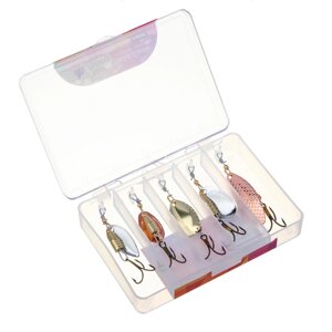 AZOR FISHING Набор блесен, 5шт., в пластиковой коробке, 3-7 грамм