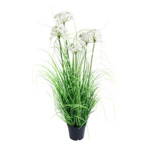 INBLOOM Растение искусственное Болотная трава 80см 5 цветков, поролон, металл, цемент, PVC