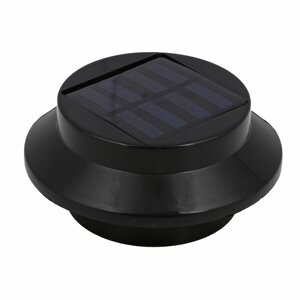 INBLOOM Фонарь на солн. батарее черный, d11.5x5.5см, 3LED*белый, 1x1.2V NI-MH АА 600 mAh, металл