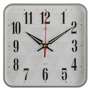 Часы настенные квадрат 19х19см, корпус серый "Геометрия", 1918-109