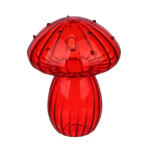 Ваза в форме гриба, 9x12см, стекло, цвет красный, арт. 03-4