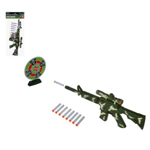 ИГРОЛЕНД Автомат, стреляет мягкими пулями, PP, EVA, картон, 20х52см, 2 дизайна