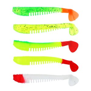 AZOR FISHING Приманка силиконовая "Шустрик", 8см, 5шт, 5 цветов