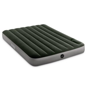 INTEX Матрас надувной DOWNY BED, (fiber-tech) встроенный ножной насос, 137x191x25см, ПВХ, 64762