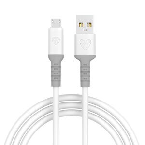 BY Кабель для зарядки Powerful Micro USB, 1м, 3A, QC 3.0, силиконовая оплетка, белый